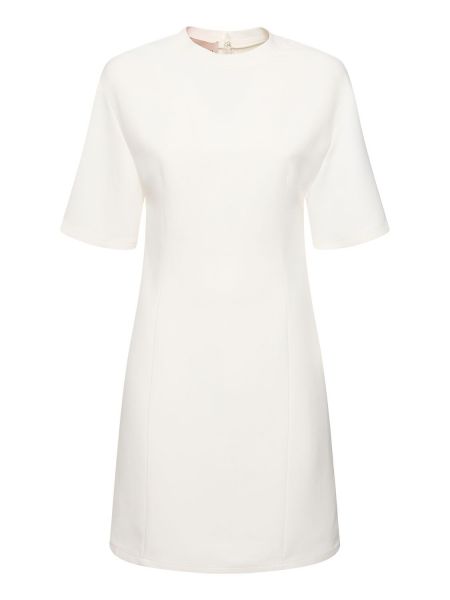 Mini obleka s kratkimi rokavi iz krep tkanine Valentino bela