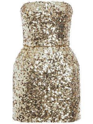 Mini šaty Dolce & Gabbana zlatá