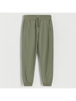 Pantaloni sport slim fit din bumbac din poliester Reserved - verde