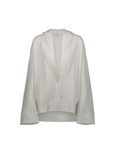 Bluza z kapturem polarowa oversize Courreges biała