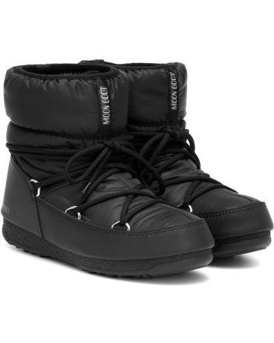 Nylon flade støvler Moon Boot sort