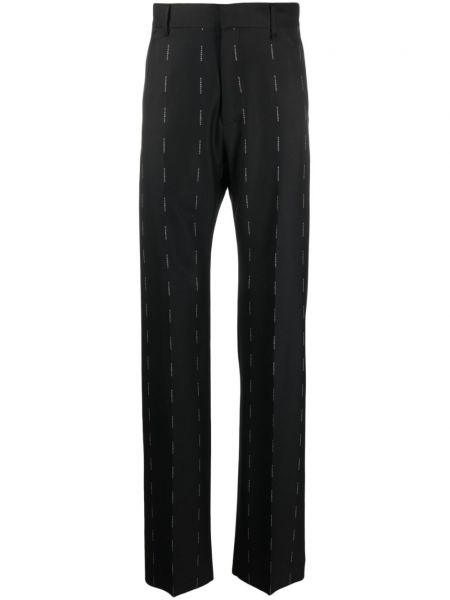 Ravne hlače s potiskom Givenchy črna