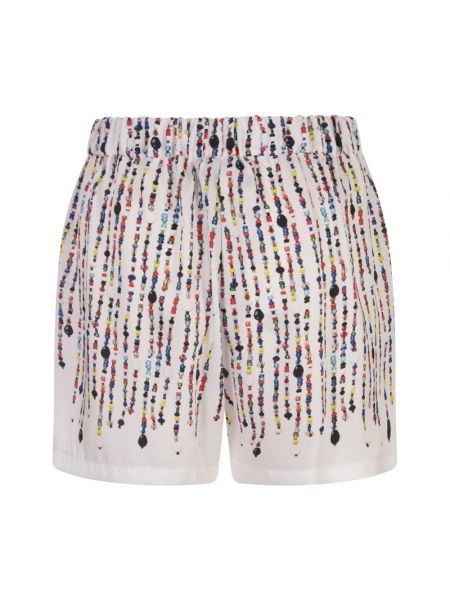 Pantalones cortos con perlas con estampado Msgm blanco