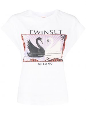 T-shirt mit print Twinset weiß