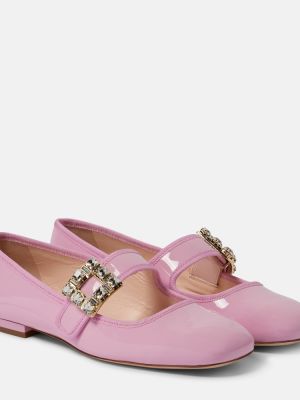 Lakkozott bőr balerina cipők Roger Vivier rózsaszín