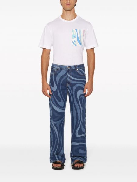 Straight jeans mit print Pucci blau
