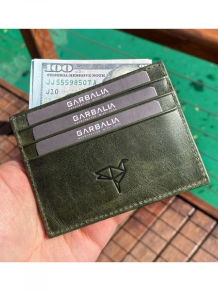 Δερμάτινος κάτοχος κάρτας Garbalia πράσινο