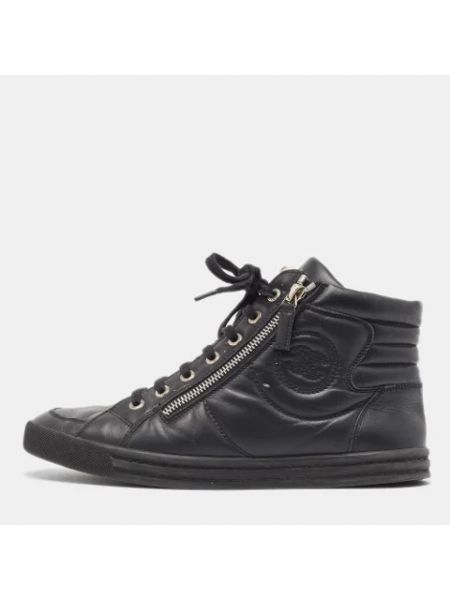 Sneakersy skórzane Chanel Vintage czarne