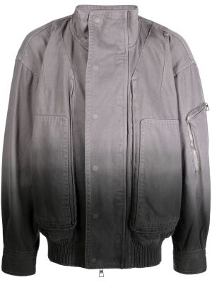 Džínsová bunda s prechodom farieb Songzio sivá