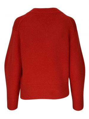 Sweter z dekoltem w serek Vince czerwony
