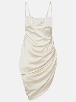 Biała satynowa sukienka mini Jacquemus