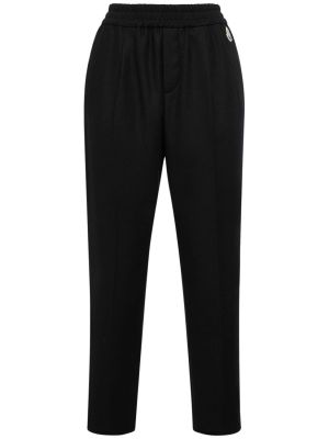 Vlněné kalhoty Moncler černé