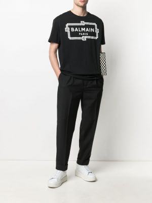 Camiseta con estampado oversized Balmain negro