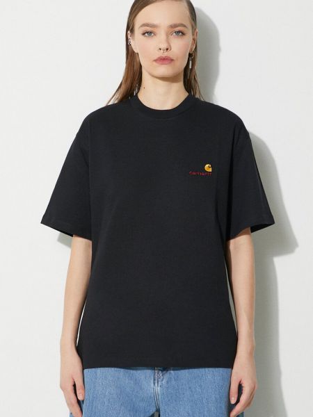 Bavlněné tričko Carhartt Wip černé