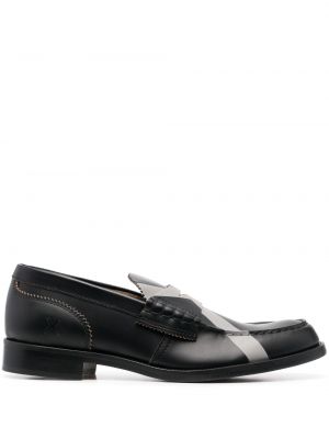 Pantofi loafer din piele cu imagine College negru