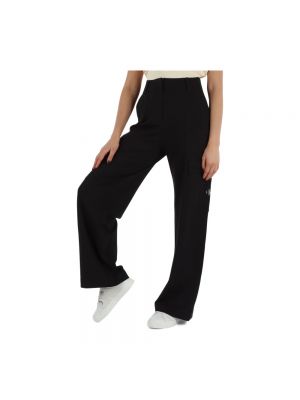 Pantalones rectos de viscosa Calvin Klein Jeans negro