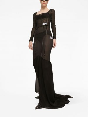 Drapiruotas maksi sijonas Dolce & Gabbana juoda
