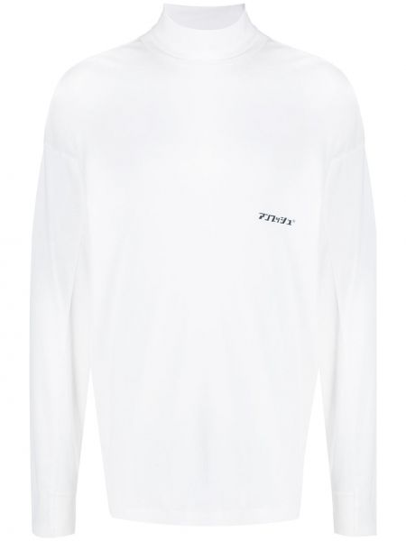 Camiseta de manga larga de cuello vuelto manga larga Ambush blanco