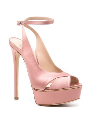 Satiinist sandaalid Casadei roosa