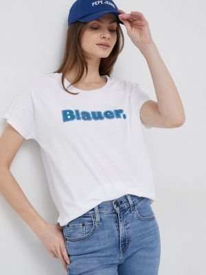 Памучна тениска Blauer бяло