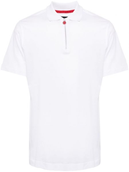 Kokvilnas polo krekls ar rāvējslēdzēju Kiton balts