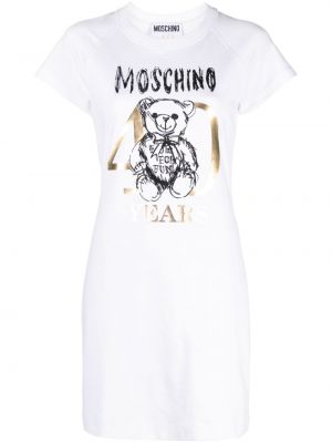 Bavlněné šaty Moschino bílé