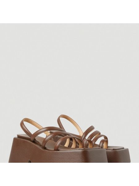 Sandalias de tiras de punta cuadrada Marsèll marrón