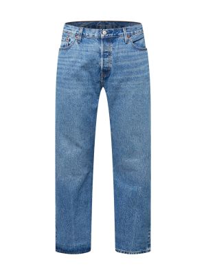 Bavlnené nohavice s vysokým pásom na zips Levi's® Plus - modrá