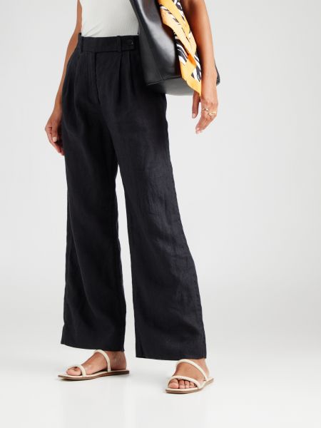 Pantaloni plissettati Abercrombie & Fitch nero