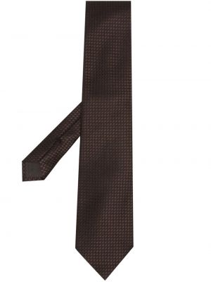 Jedwabny krawat w kratkę żakardowy Tom Ford