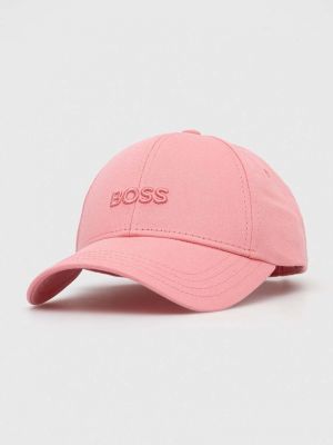 Șapcă din bumbac Boss roz