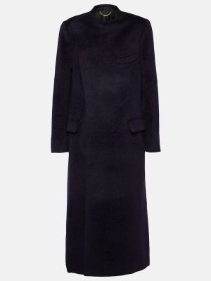 Vlněný kabát z alpaky Victoria Beckham fialový