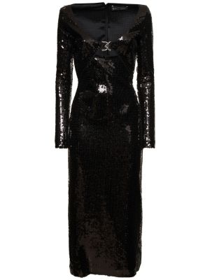 Midi šaty s prackou David Koma čierna