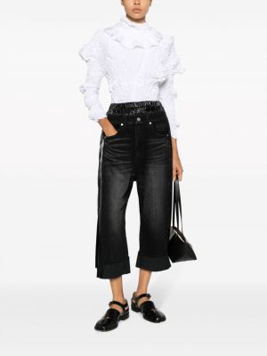Jeans ausgestellt mit plisseefalten Junya Watanabe schwarz