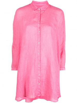 Λινό πουκάμισο με κουμπιά 120% Lino ροζ