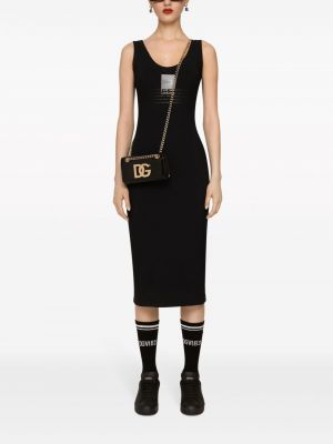 Robe mi-longue col rond Dolce & Gabbana Dg Vibe noir