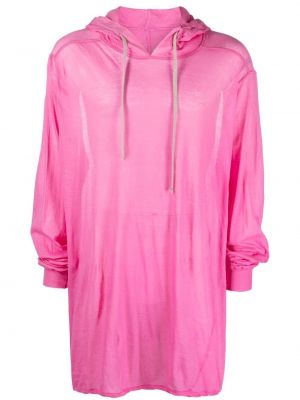 Pamučna hoodie s kapuljačom Rick Owens ružičasta