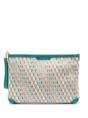 Trykt clutch Anya Hindmarch grønn