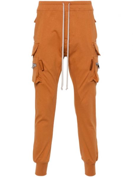 Medvilninės „cargo“ stiliaus kelnės Rick Owens oranžinė