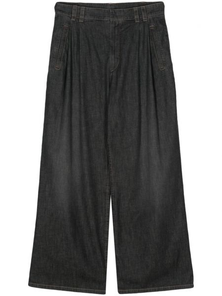 Jeans ausgestellt mit plisseefalten Brunello Cucinelli schwarz