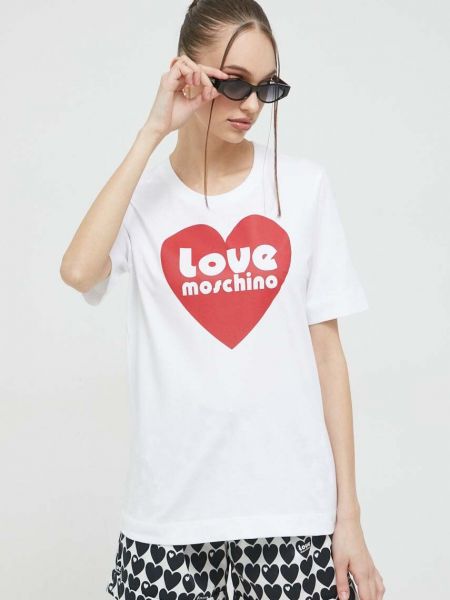 Pamučna majica Love Moschino bijela