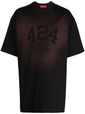 Bavlnené tričko s potlačou 424 čierna