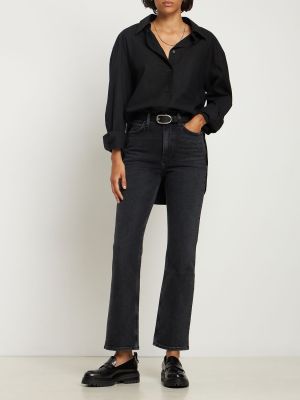 Jeans skinny taille haute slim en coton Agolde noir