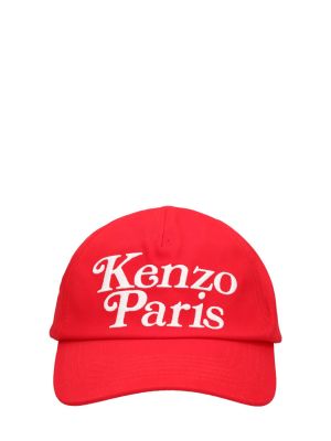 Gorra de algodón Kenzo Paris rojo