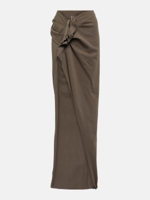 Bavlněné dlouhá sukně Rick Owens hnědé
