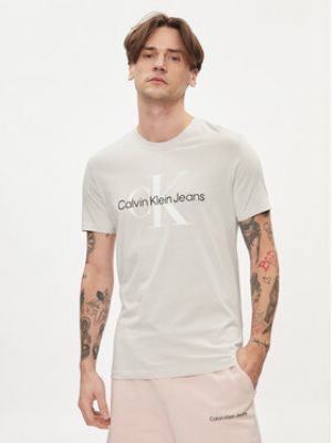 T-shirt slim Calvin Klein Jeans gris