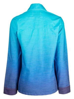 Spalvų gradiento rašto lininė marškiniai Bambah mėlyna