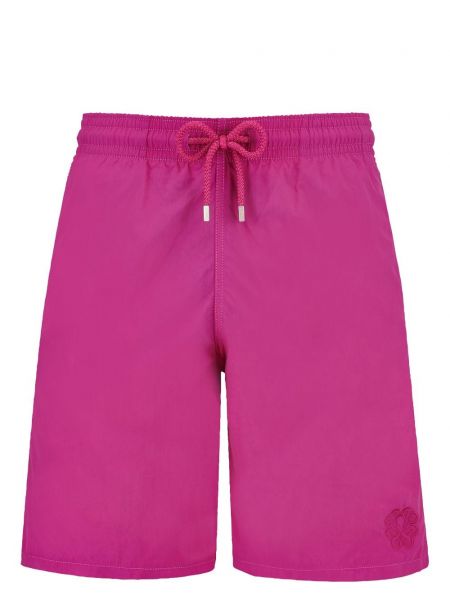 Kratke hlače od tkanine s vezom Vilebrequin ružičasta