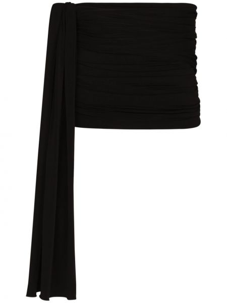 Jersey pas z draperijo Dolce & Gabbana črna