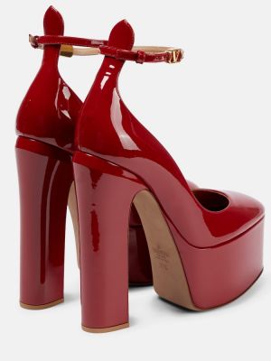 Escarpins en cuir à plateforme vernis Valentino Garavani rouge